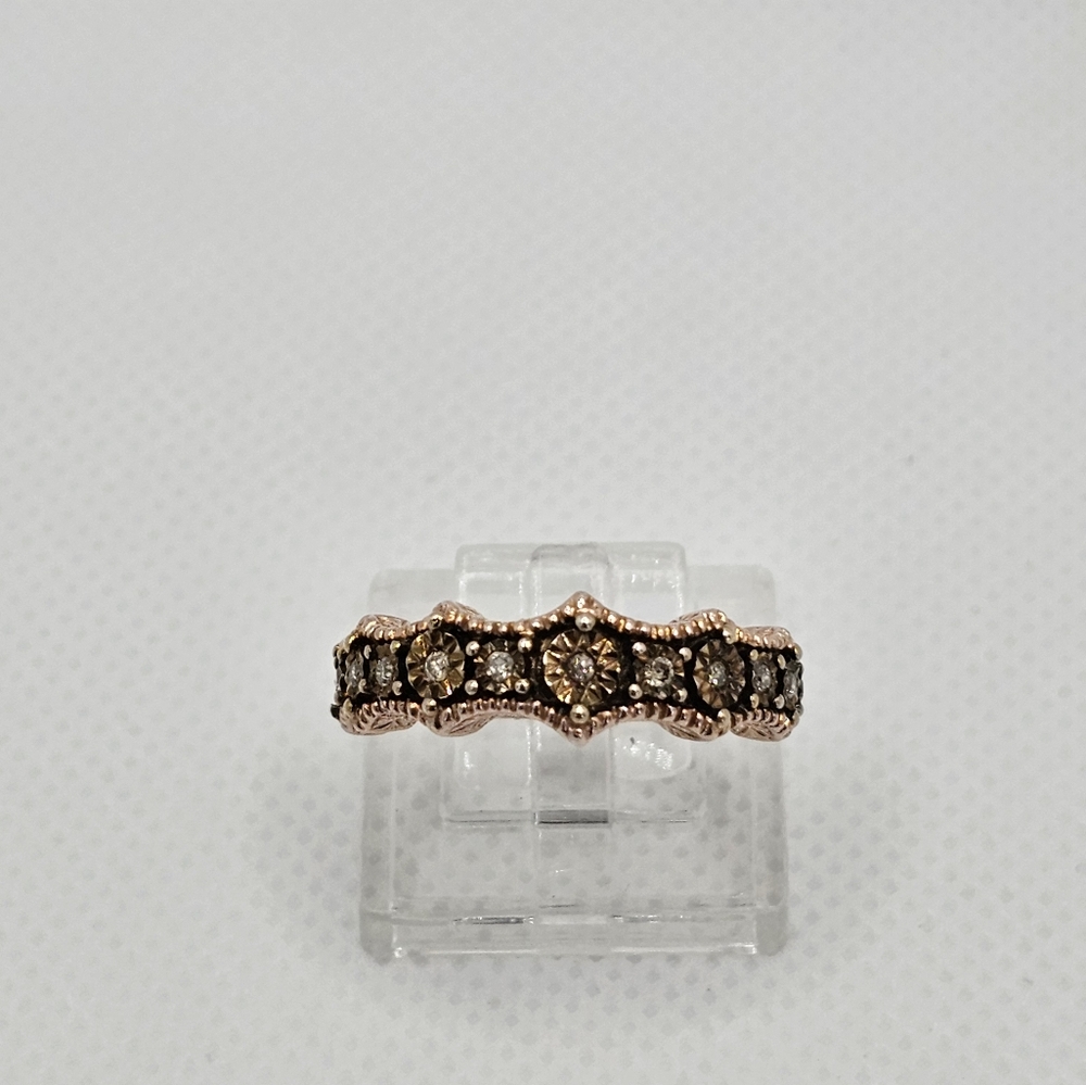 Genuine Monture Diamond Ornate Ring 18k Rose Gold Vermeil Size 6! ✨️